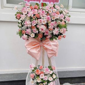 Đôn hoa chúc mừng tone hồng thơ mộng