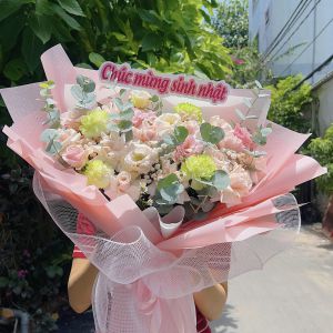 Bó hoa mix tone hồng